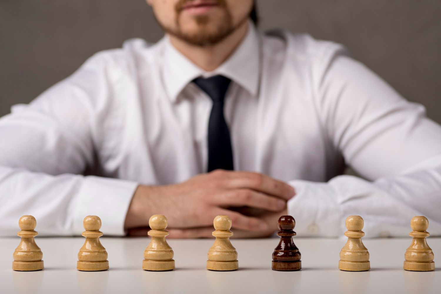 business man with pawns