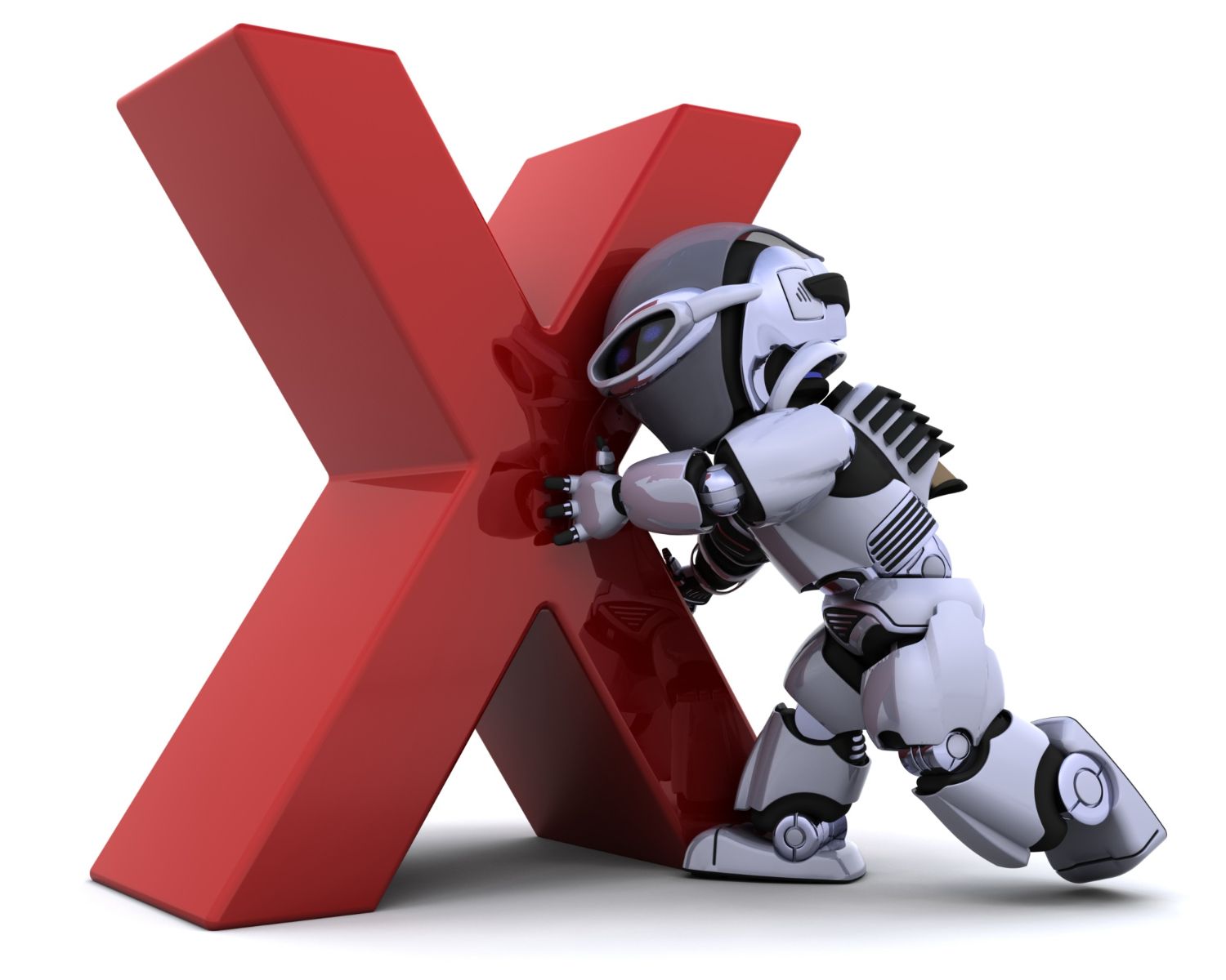 Robot with a "x" symbol