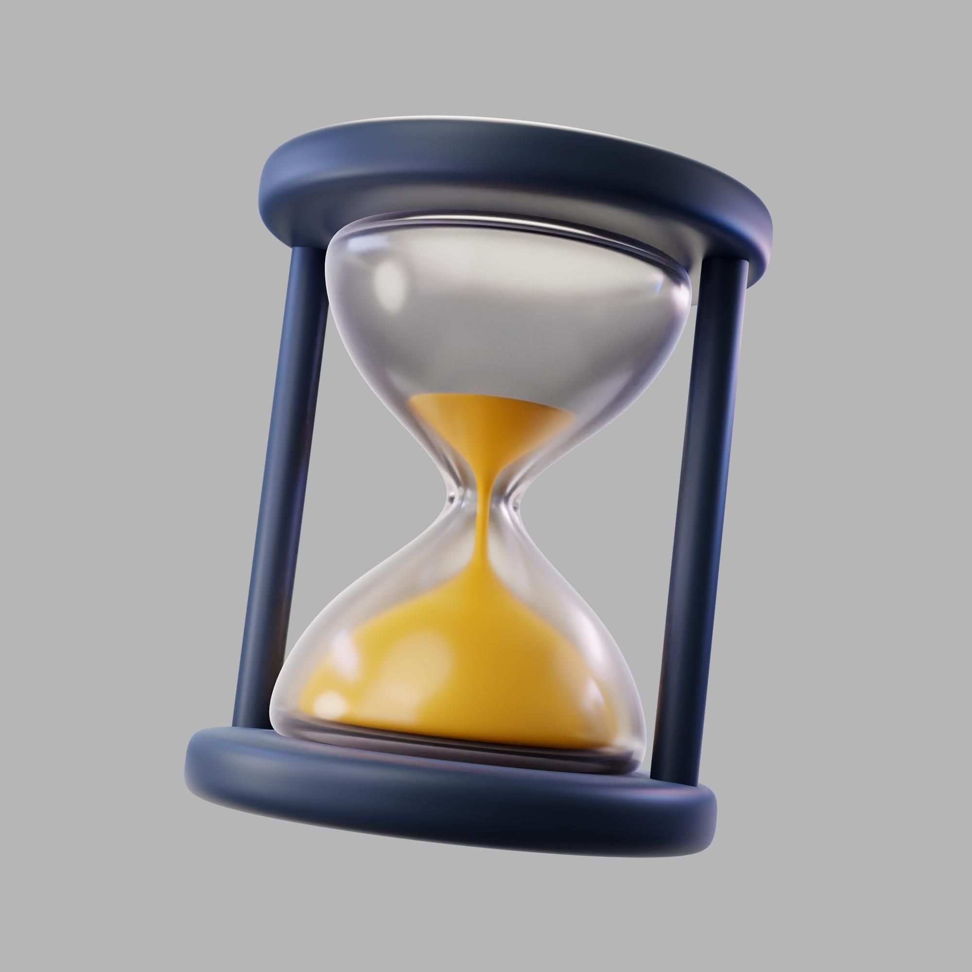 3d transparent hourglass