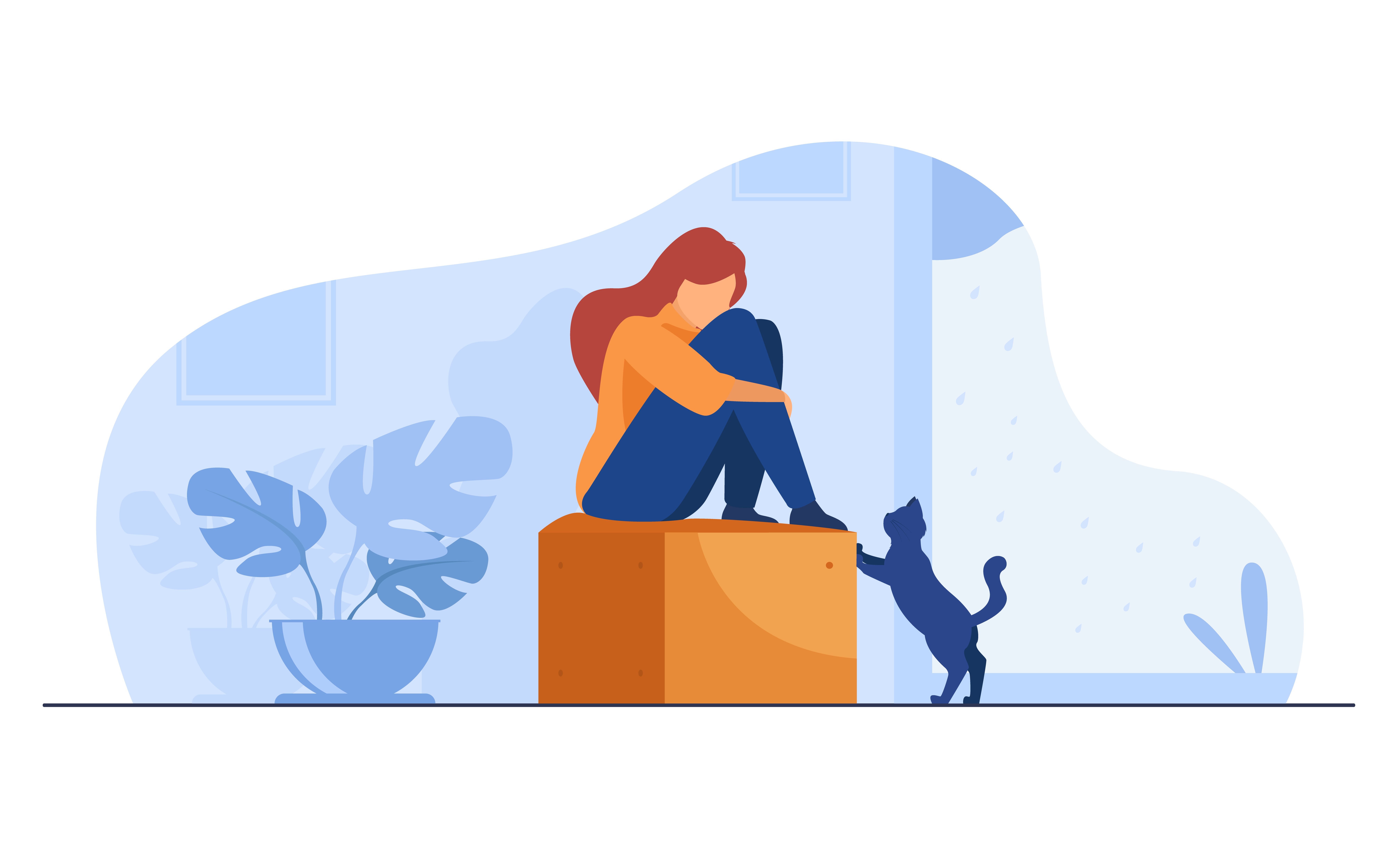young woman moving to new apartment