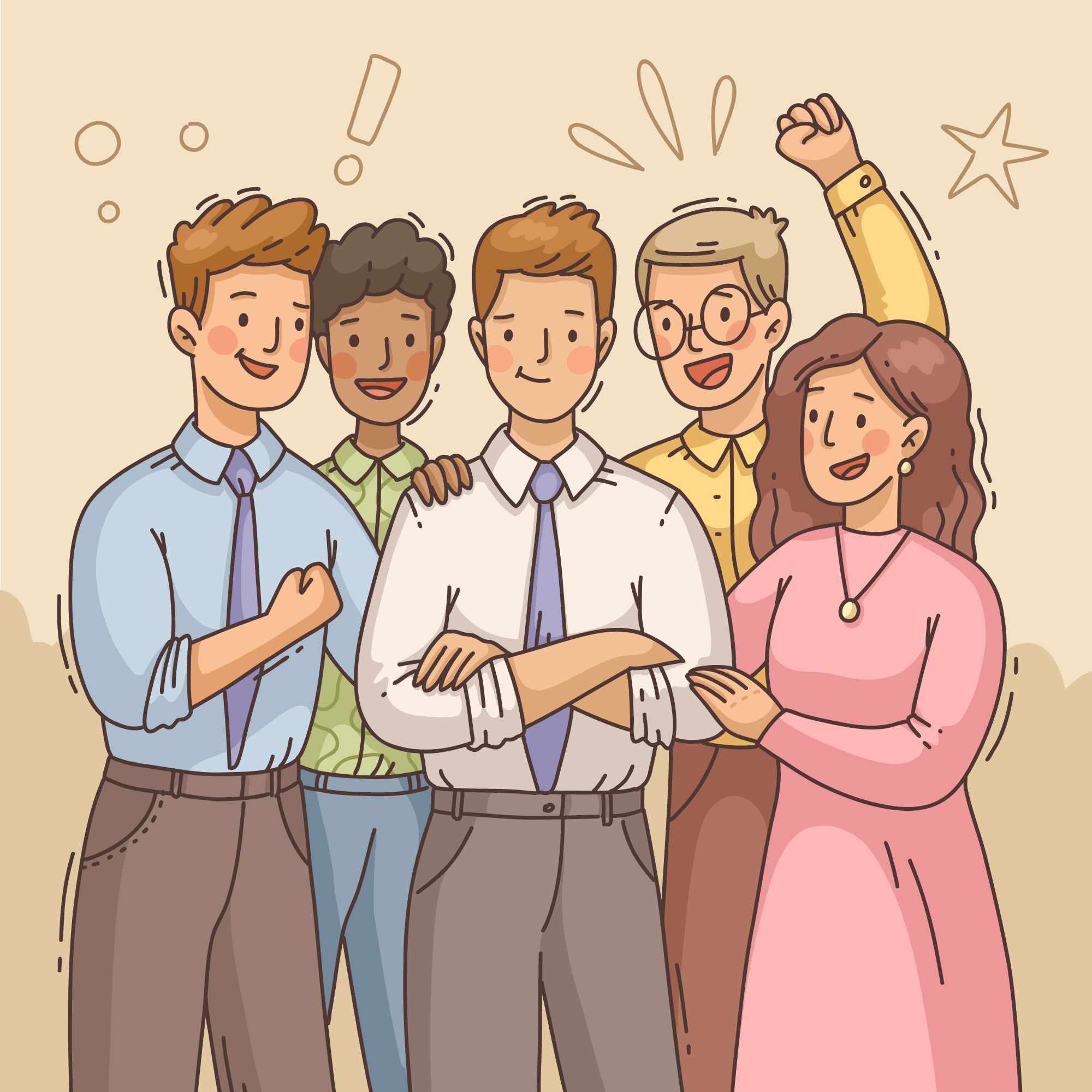 happy work colleagues