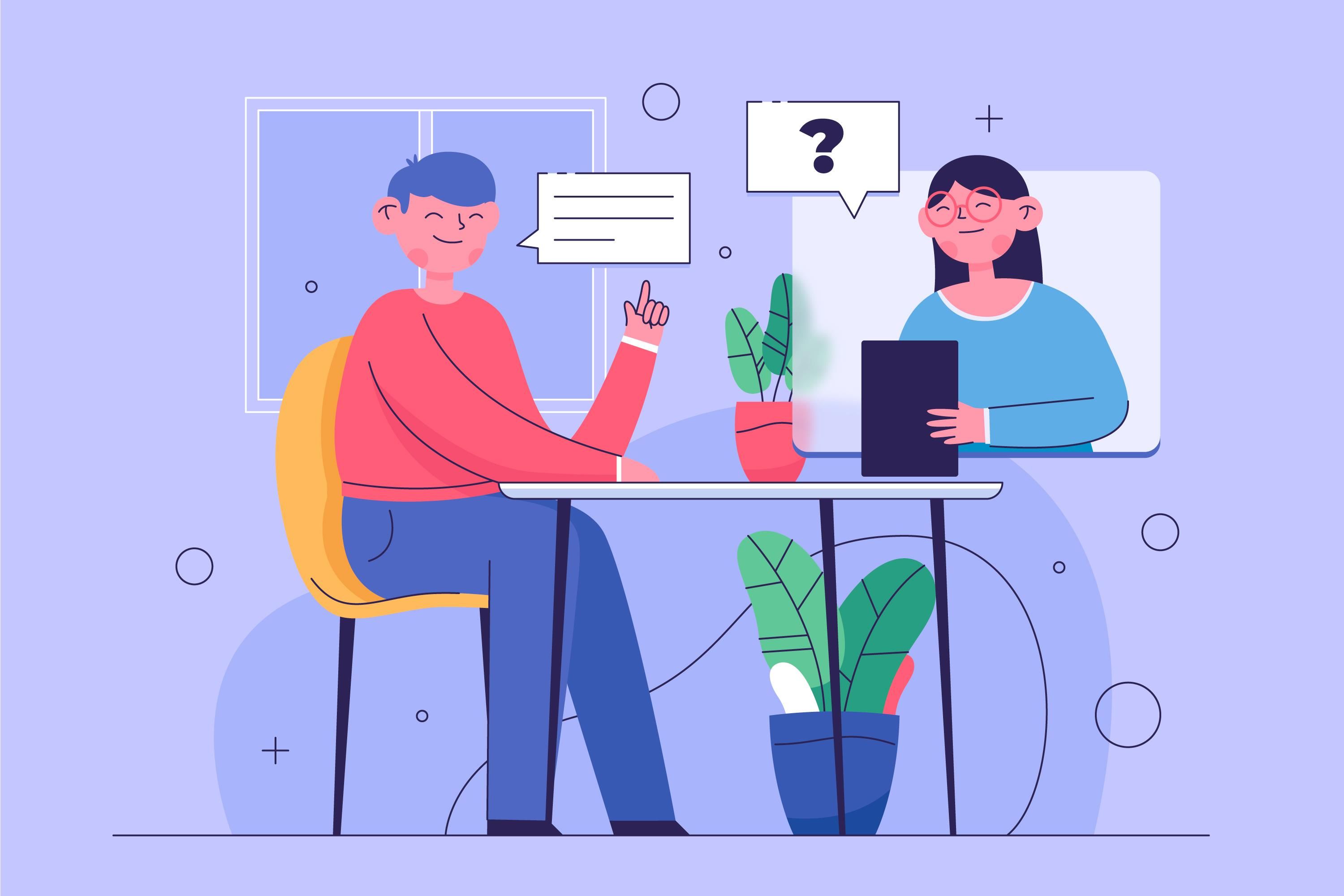 Virtual job interview between employee and employer