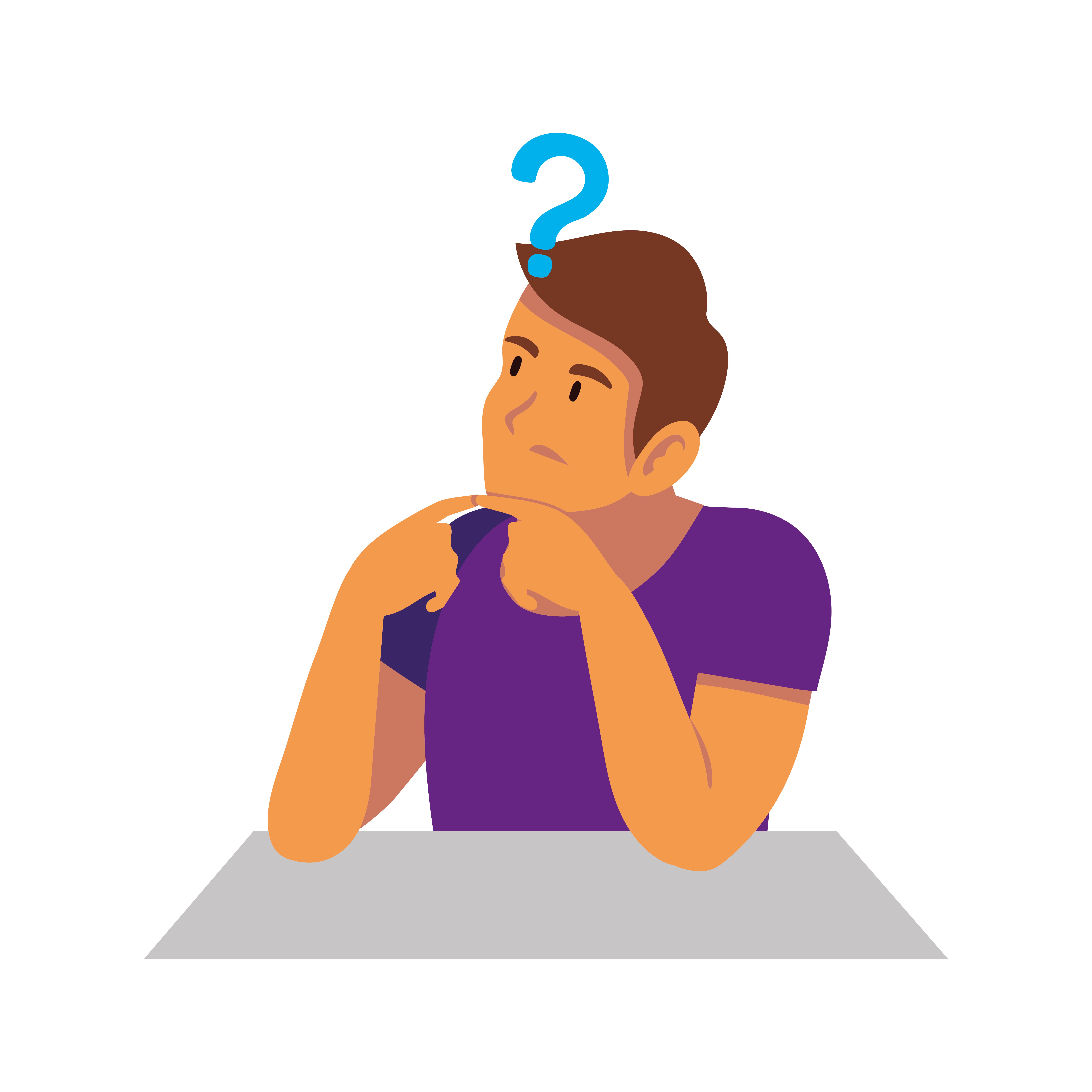 a man thinking about work