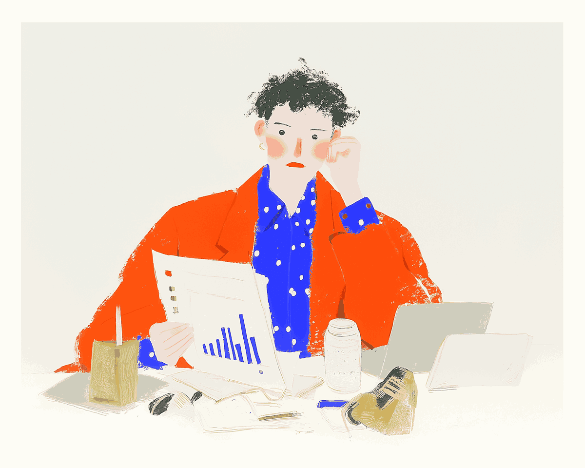 man looking busy at work