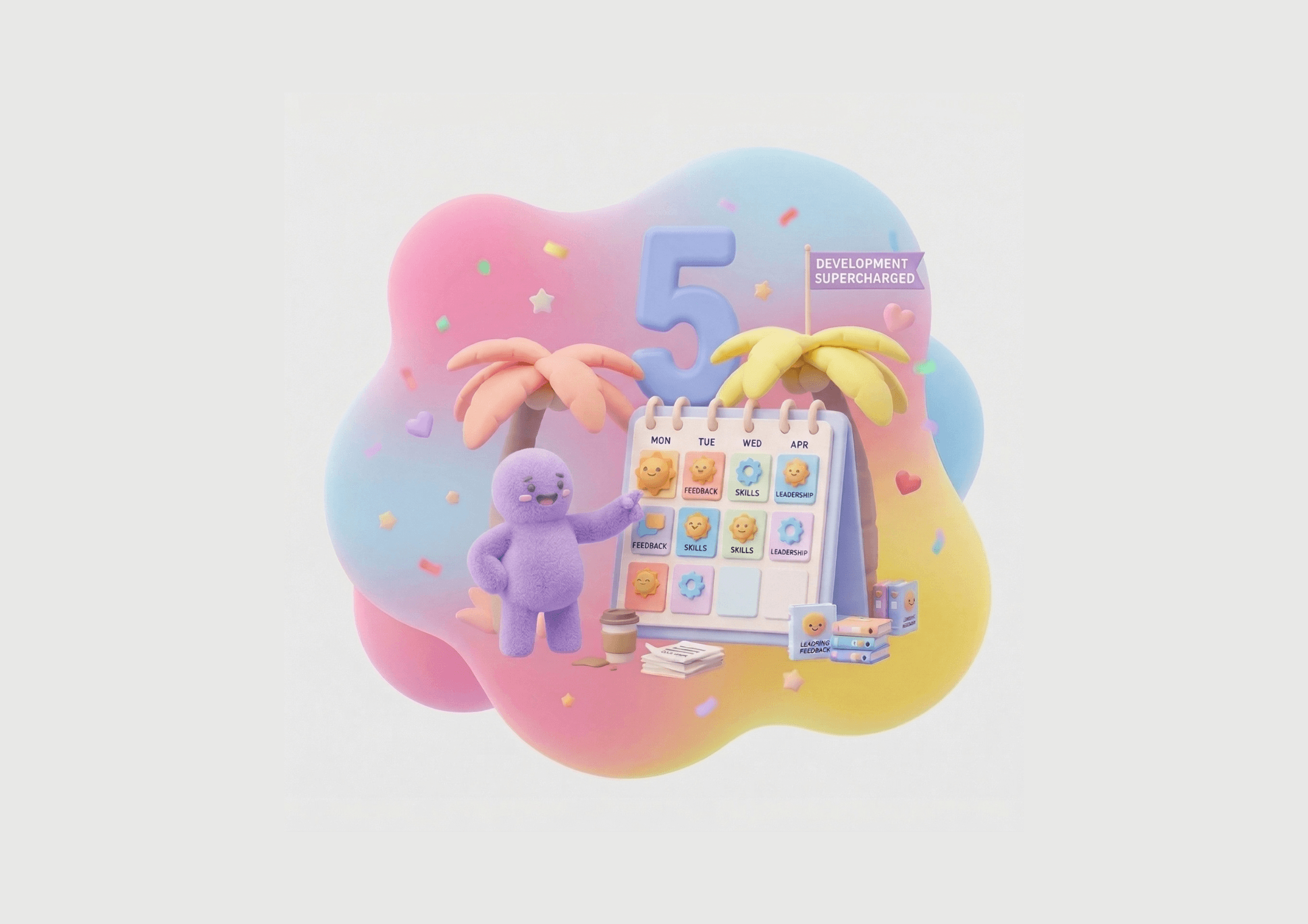 purple man with a calendar