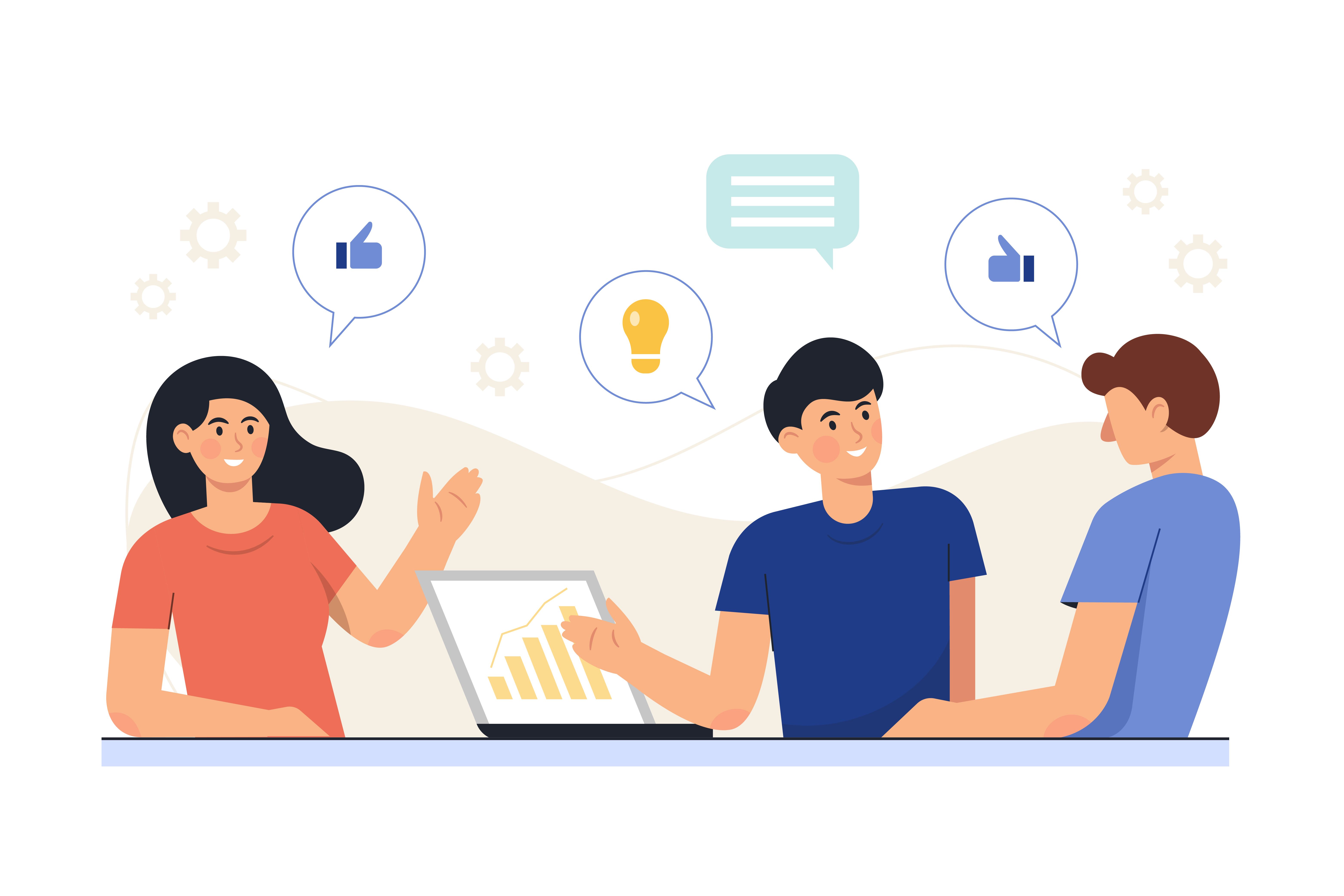 productive meeting illustration vector