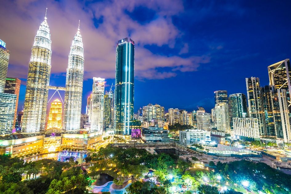 Beautiful architecture building exterior in kuala lumpur city in malaysia