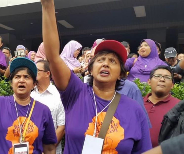 Activist Meera Samanther at the Women Membantah Politics 