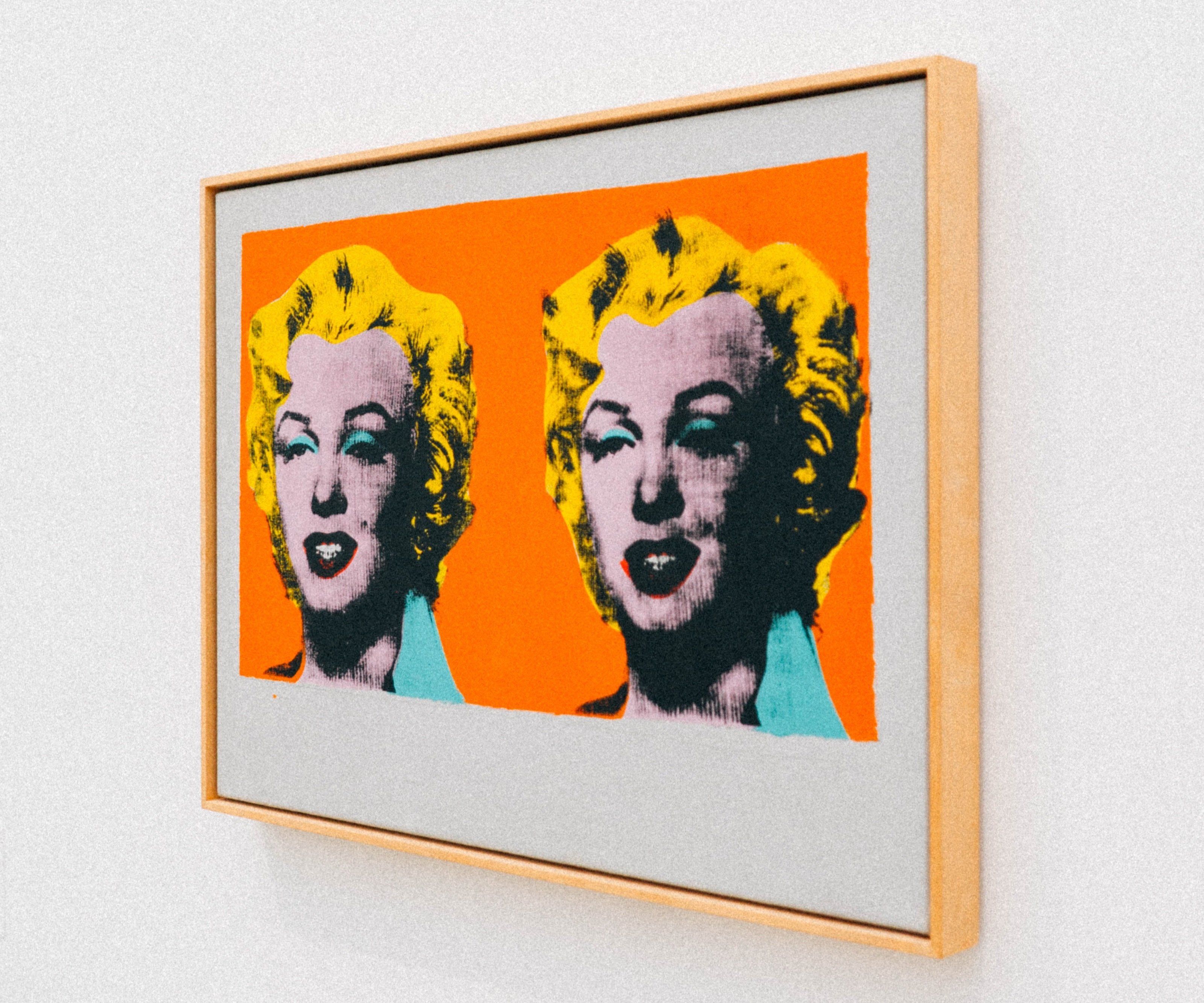 An artwork of Marilyn Monroe inspired by Andy Warhol