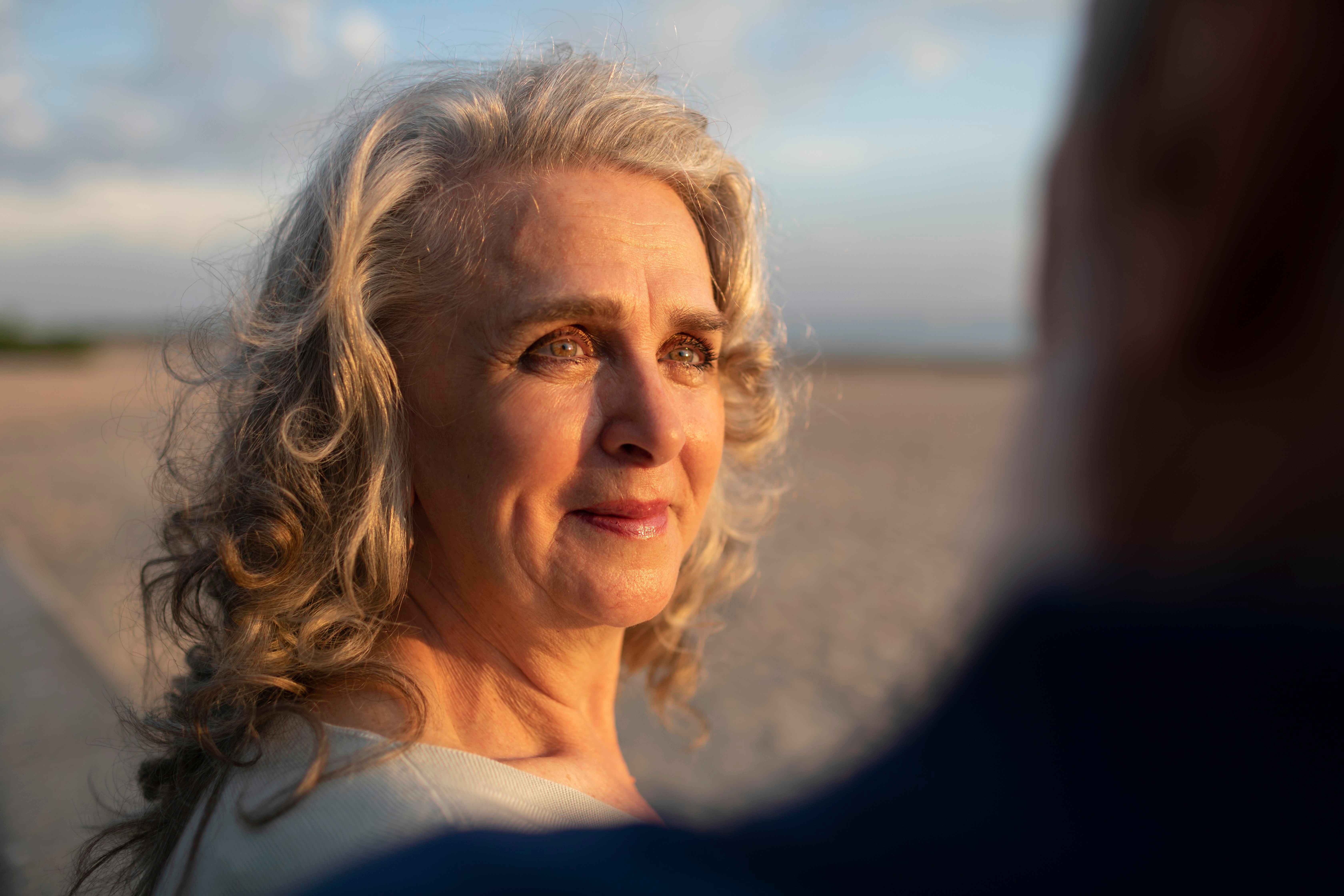 old woman with blonde hair