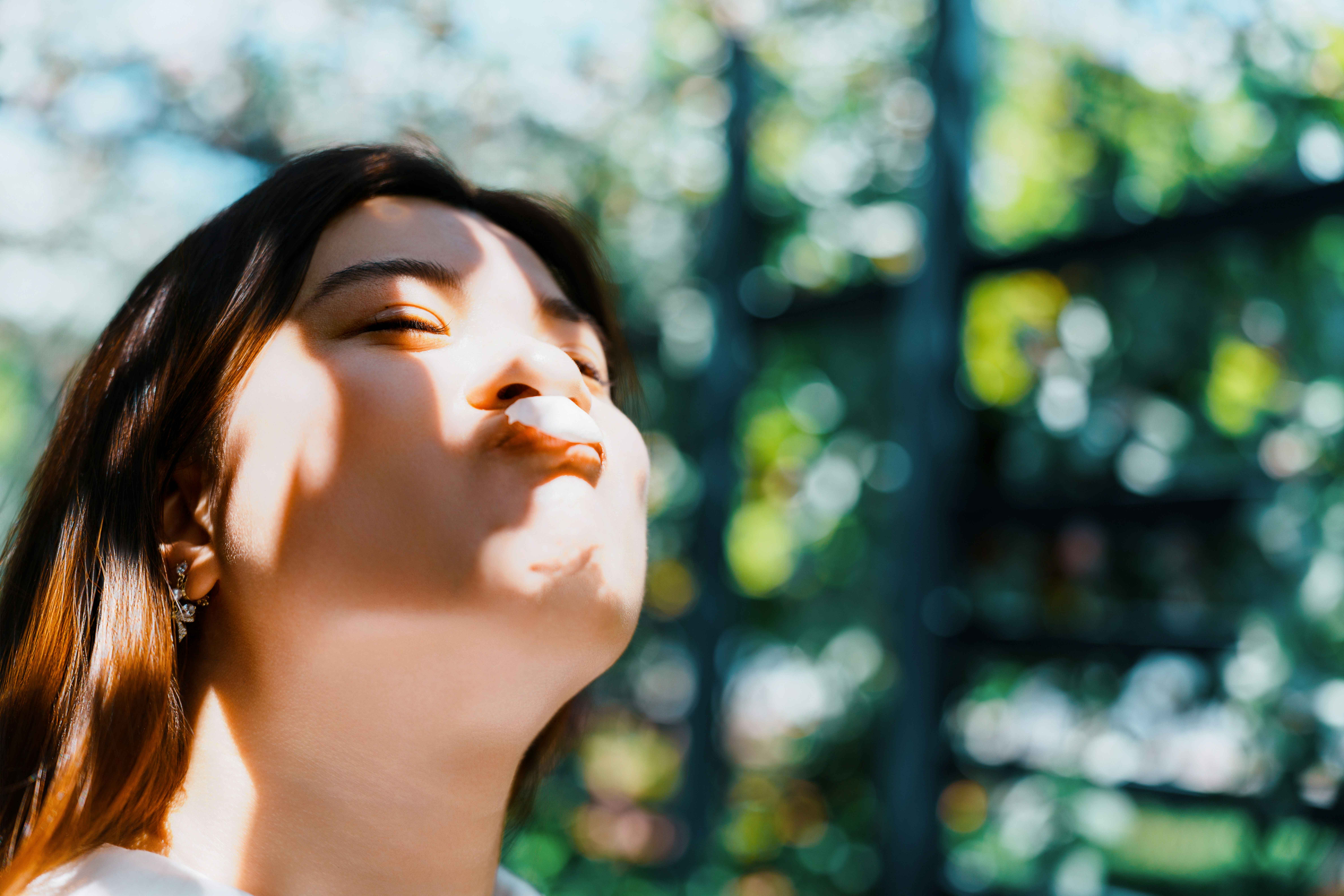 young woman enjoying the sun