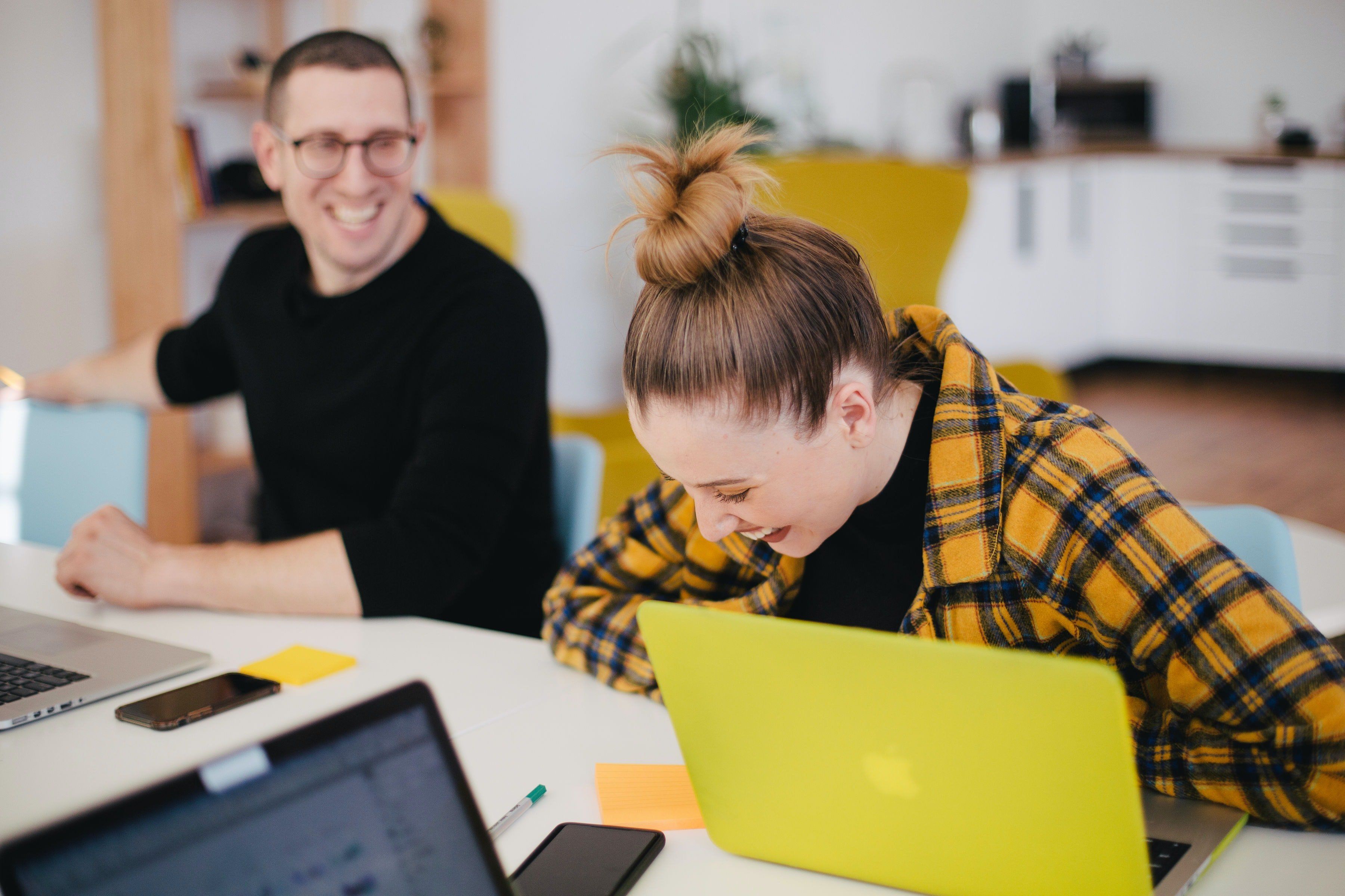 colleagues laughing 