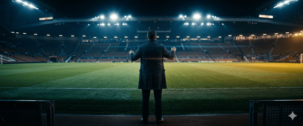 man in front of a field