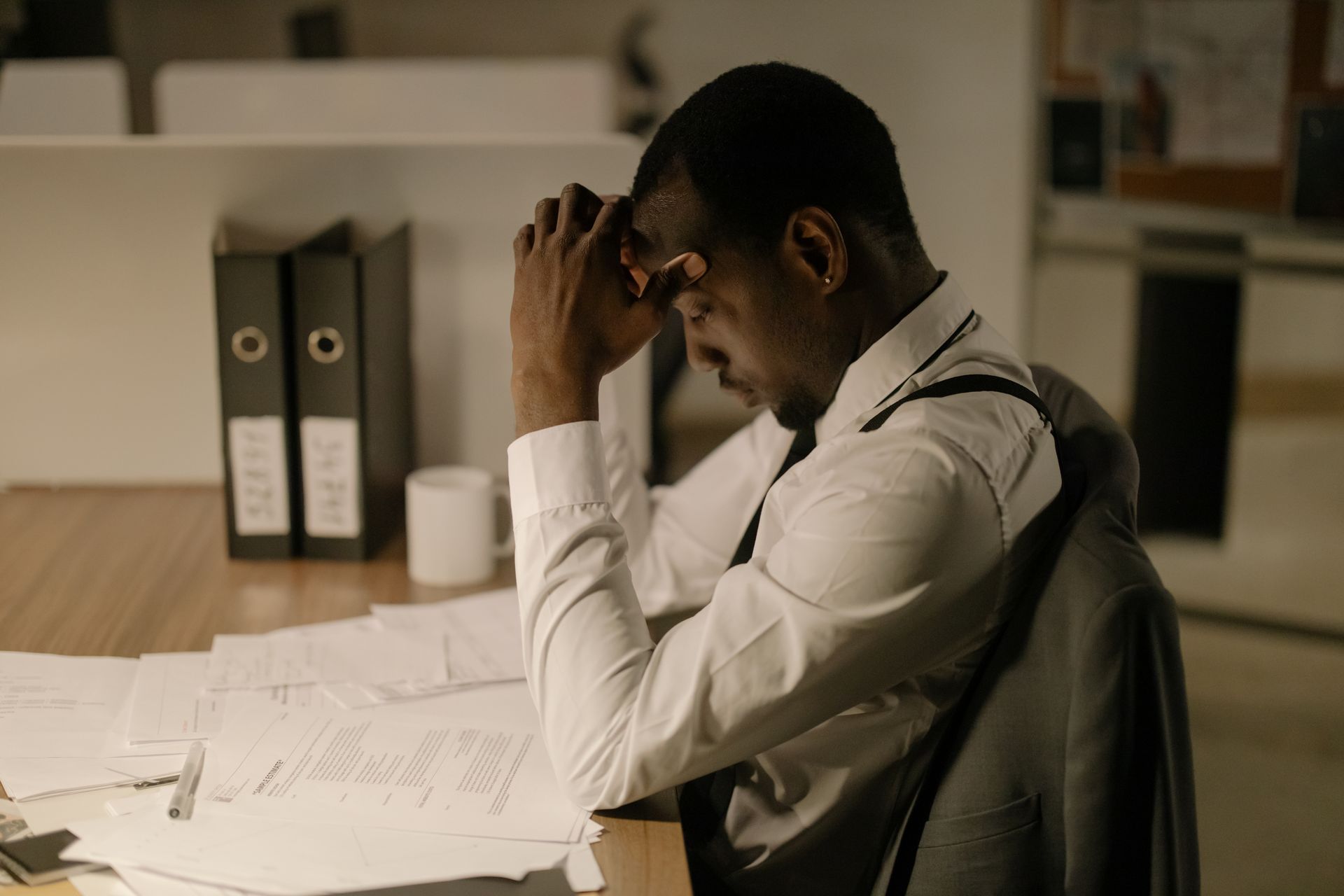 A man looking stress
