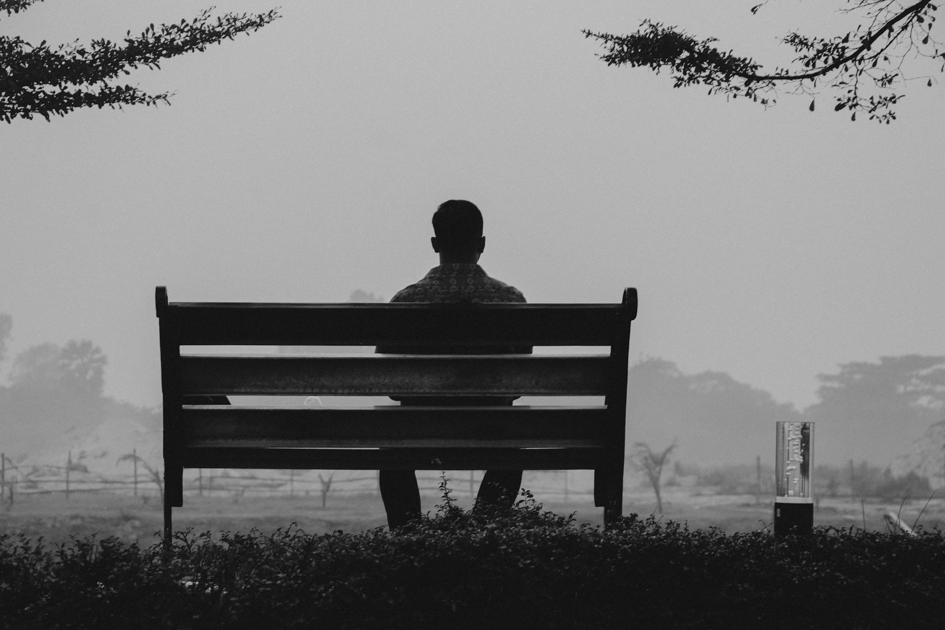 A Man Sitting on the Bench