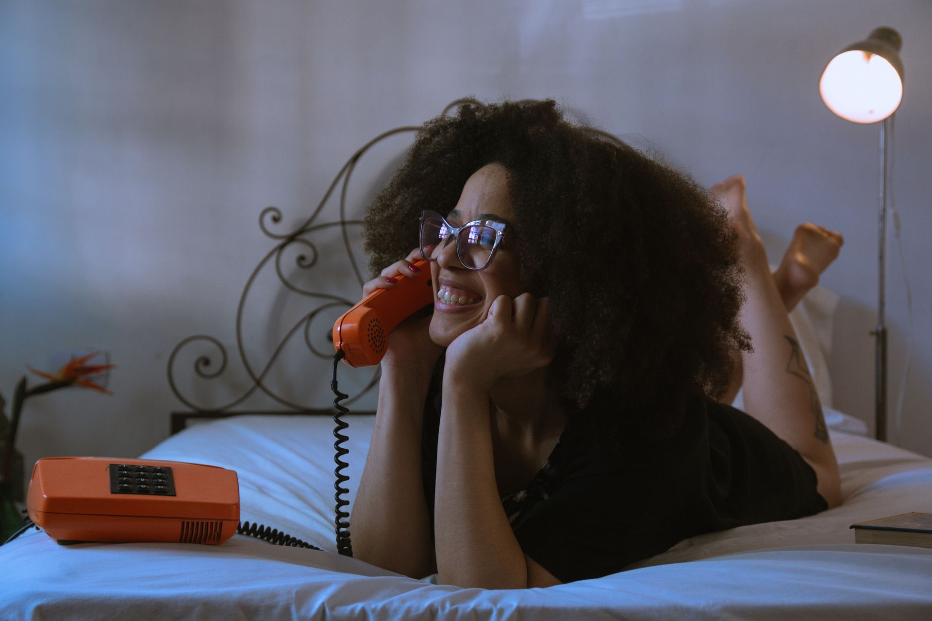 Calling on bed