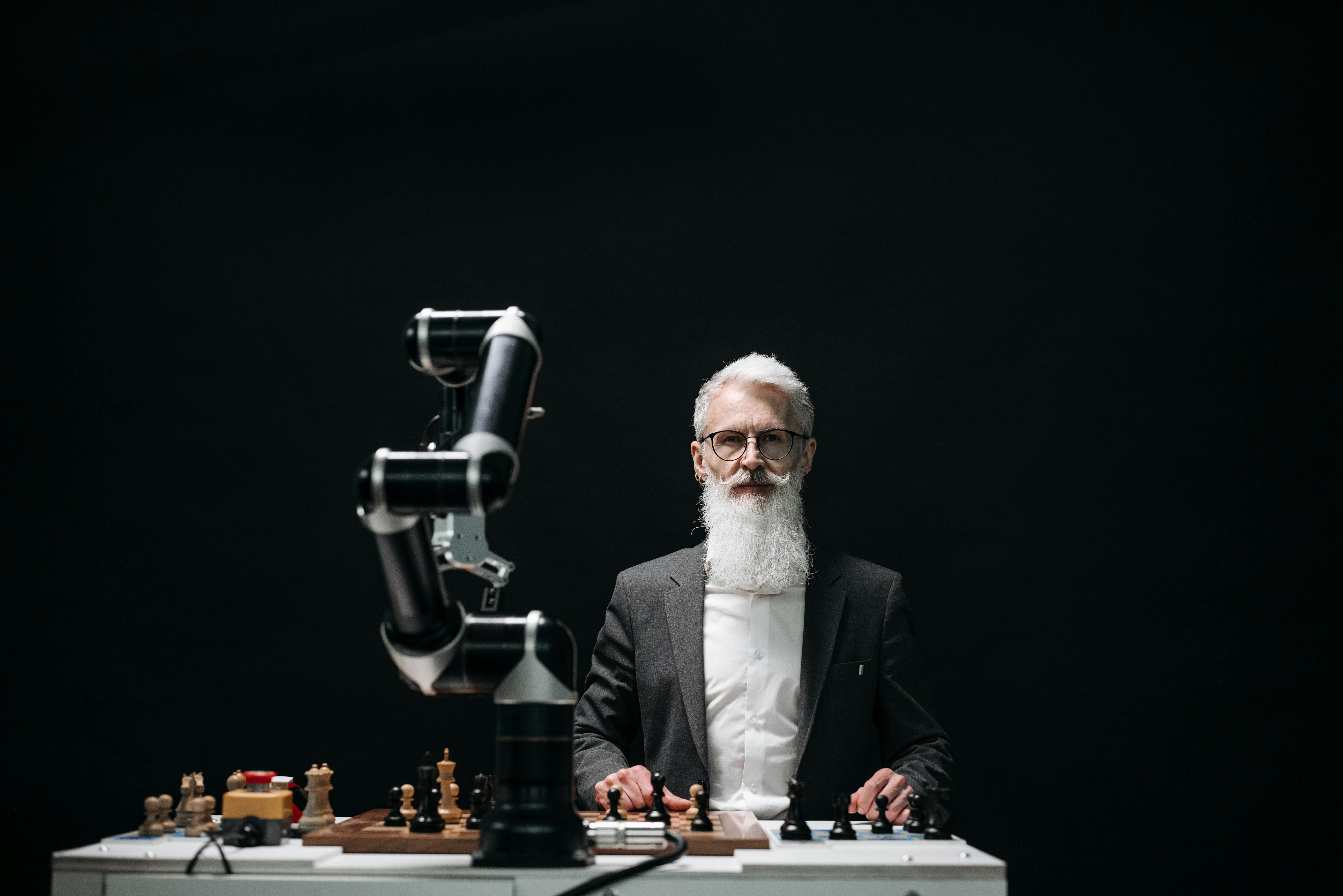 A Bearded Man Playing Chess