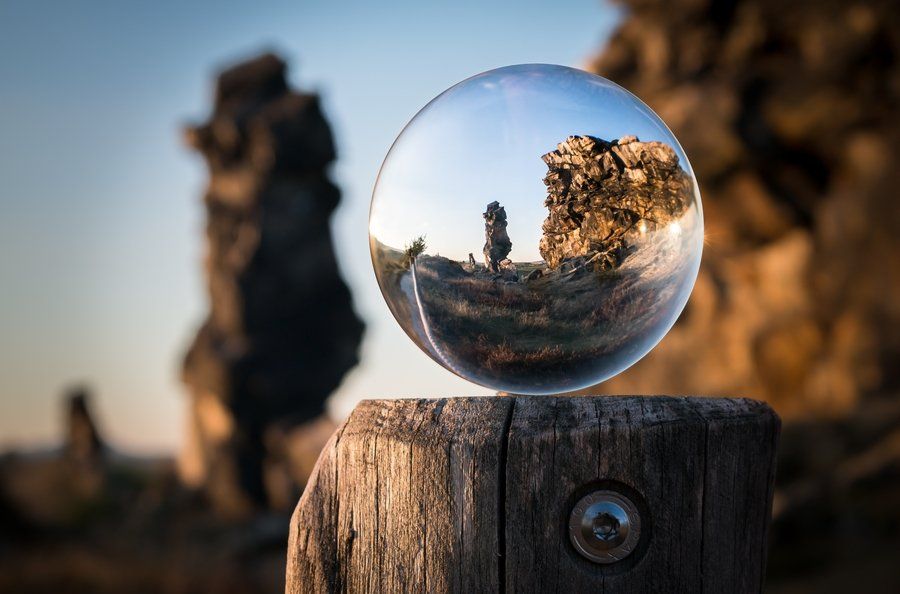 A see-through glass ball (Ideals)