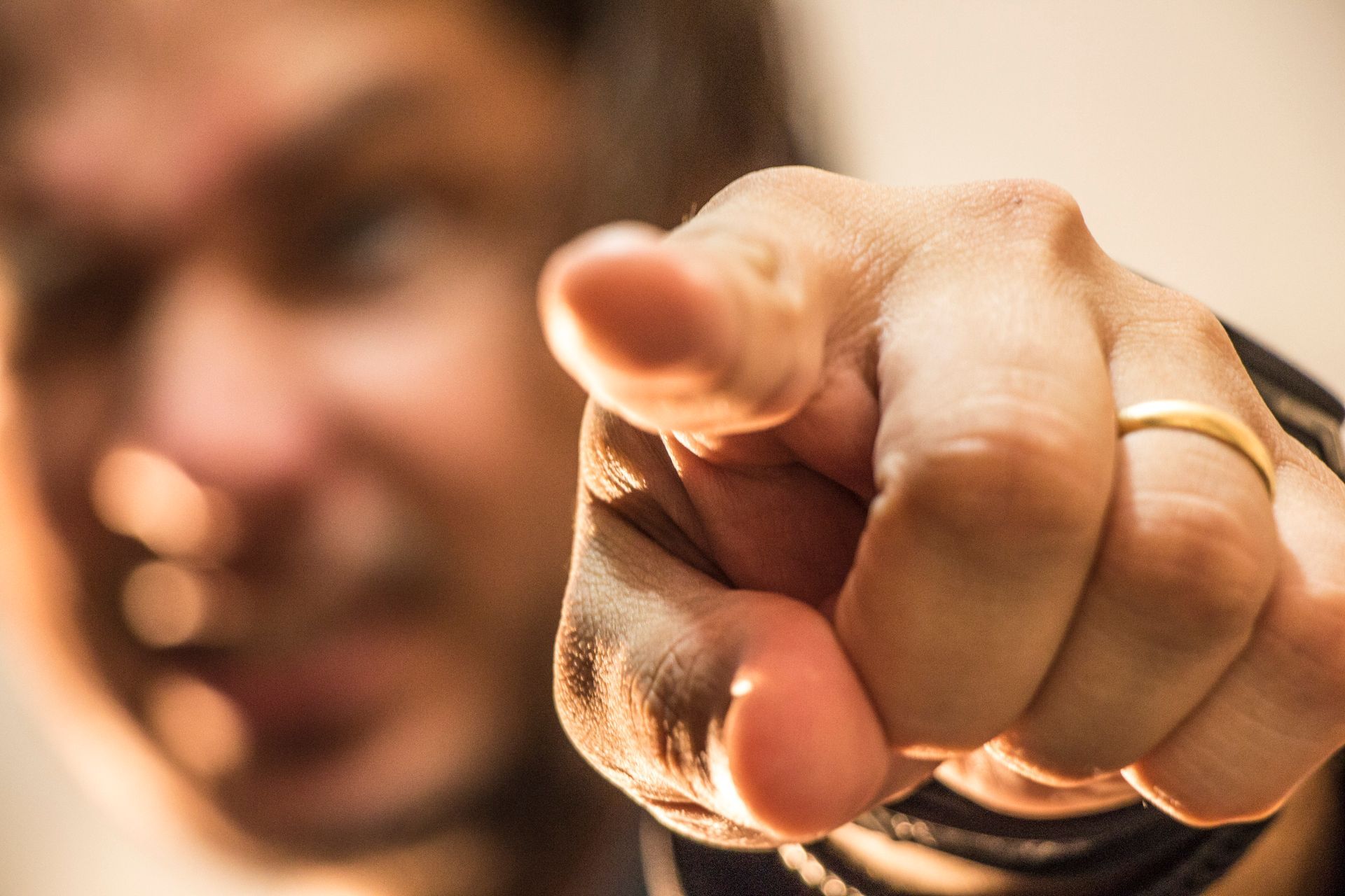 a hand pointing