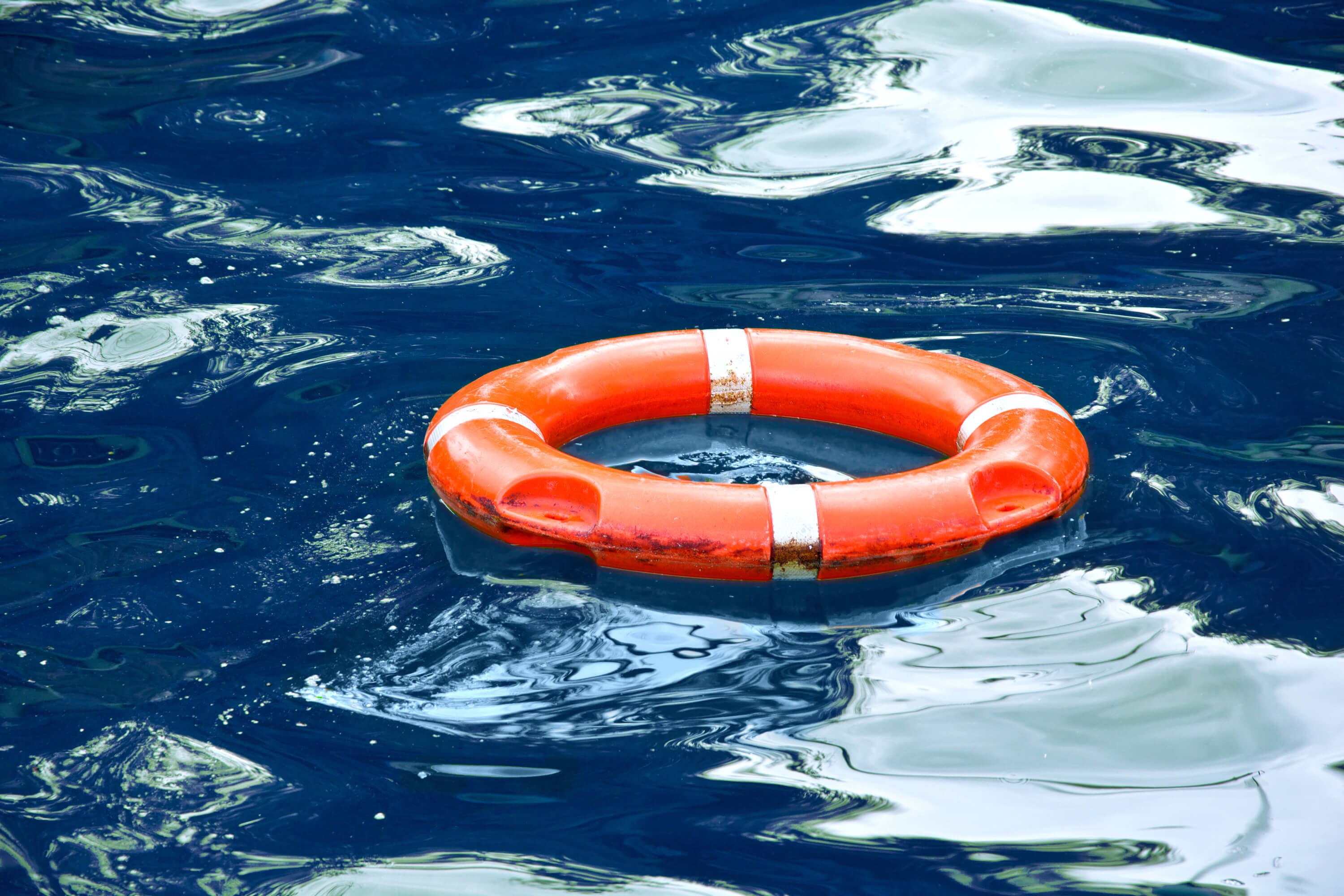 red life bouy used to rescue people