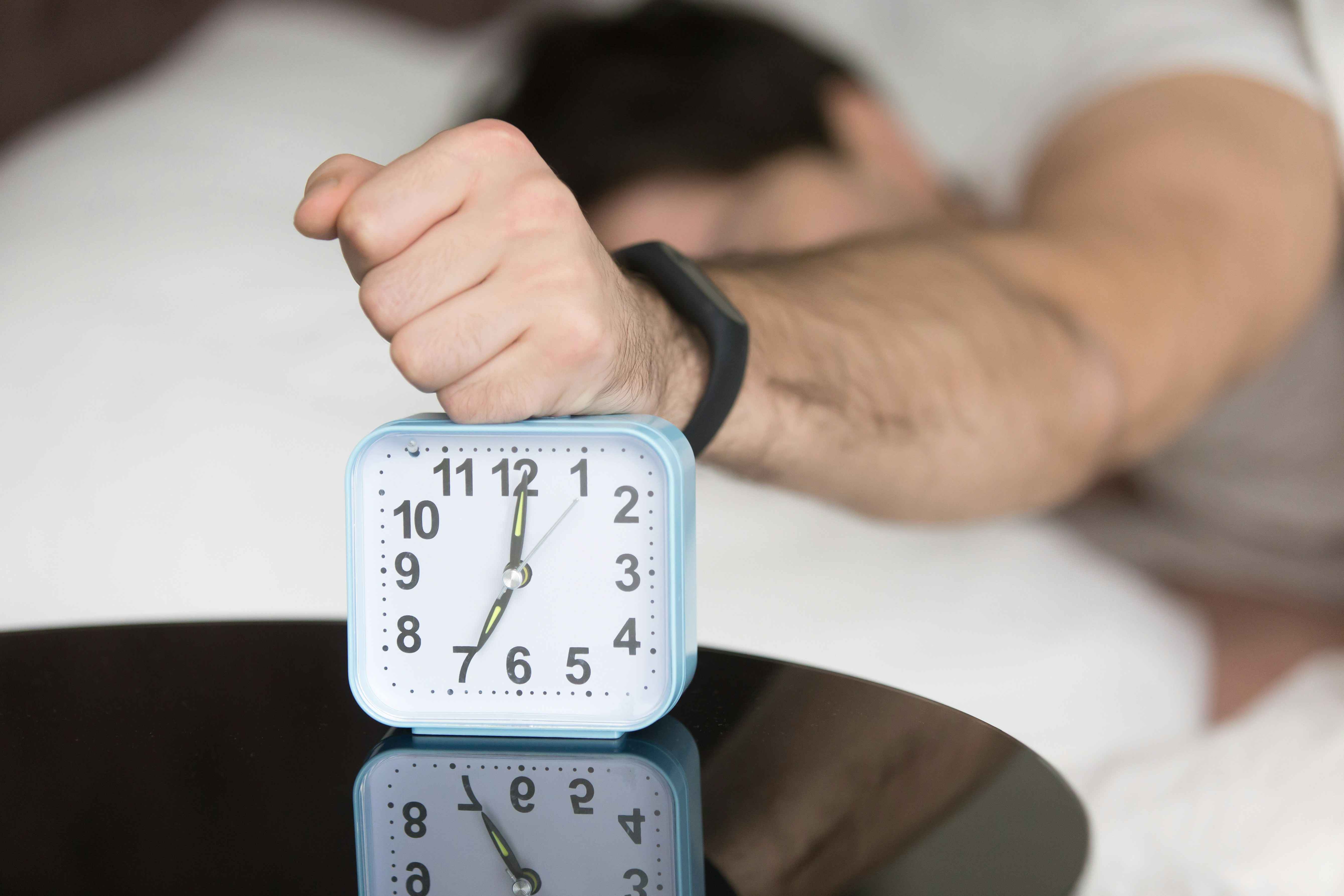 man hates waking up early