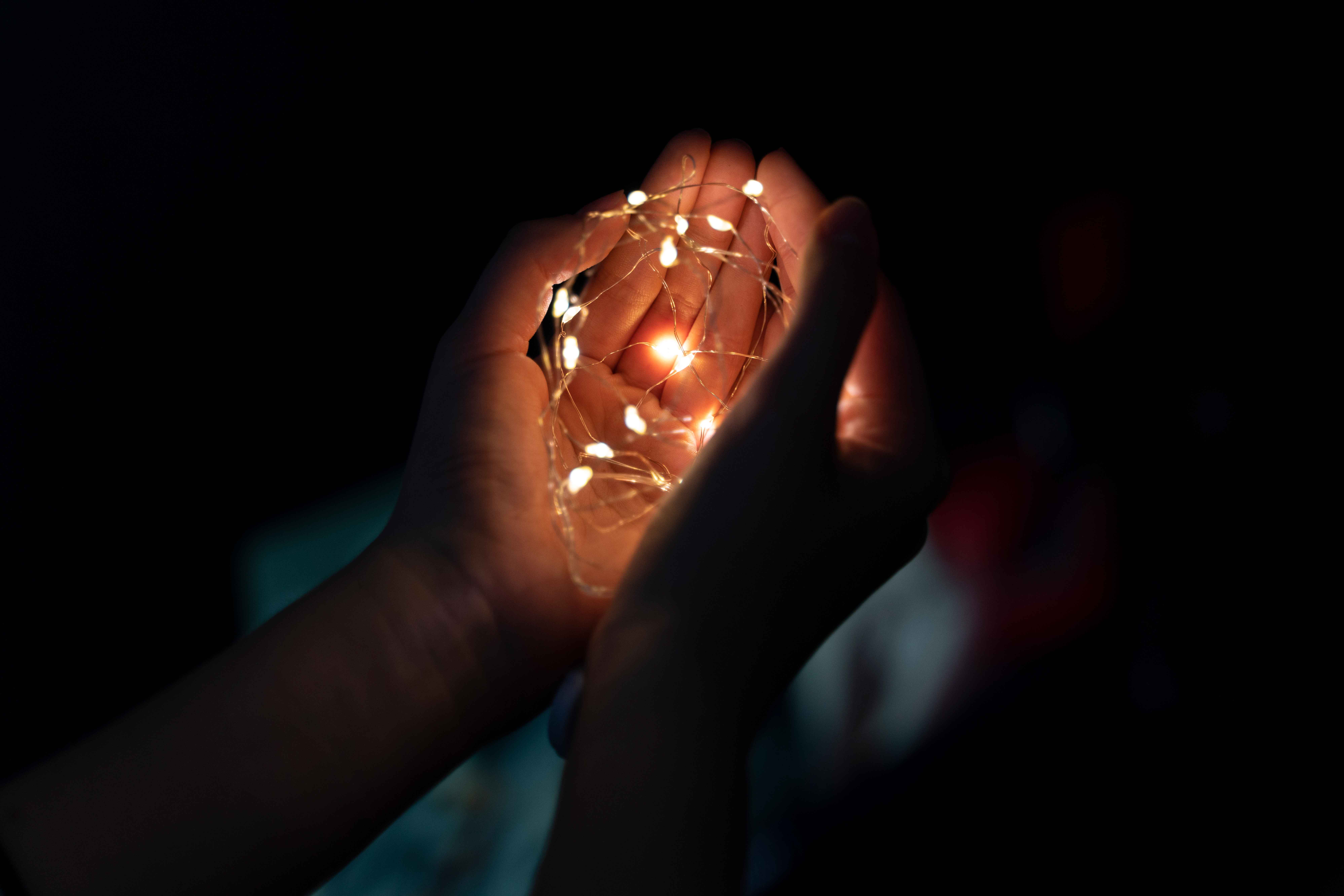 fairy lights in the dark