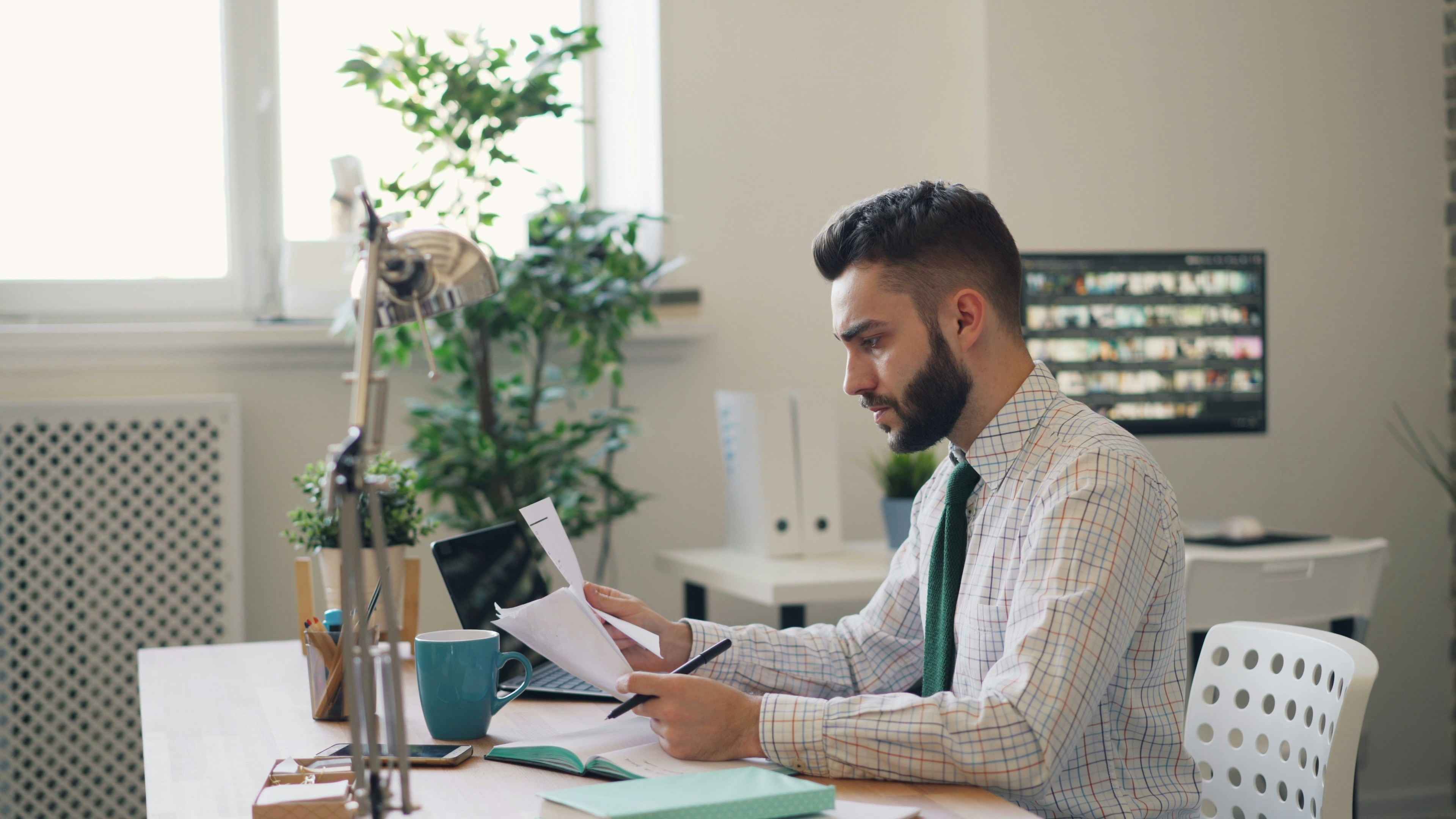 young man in the office