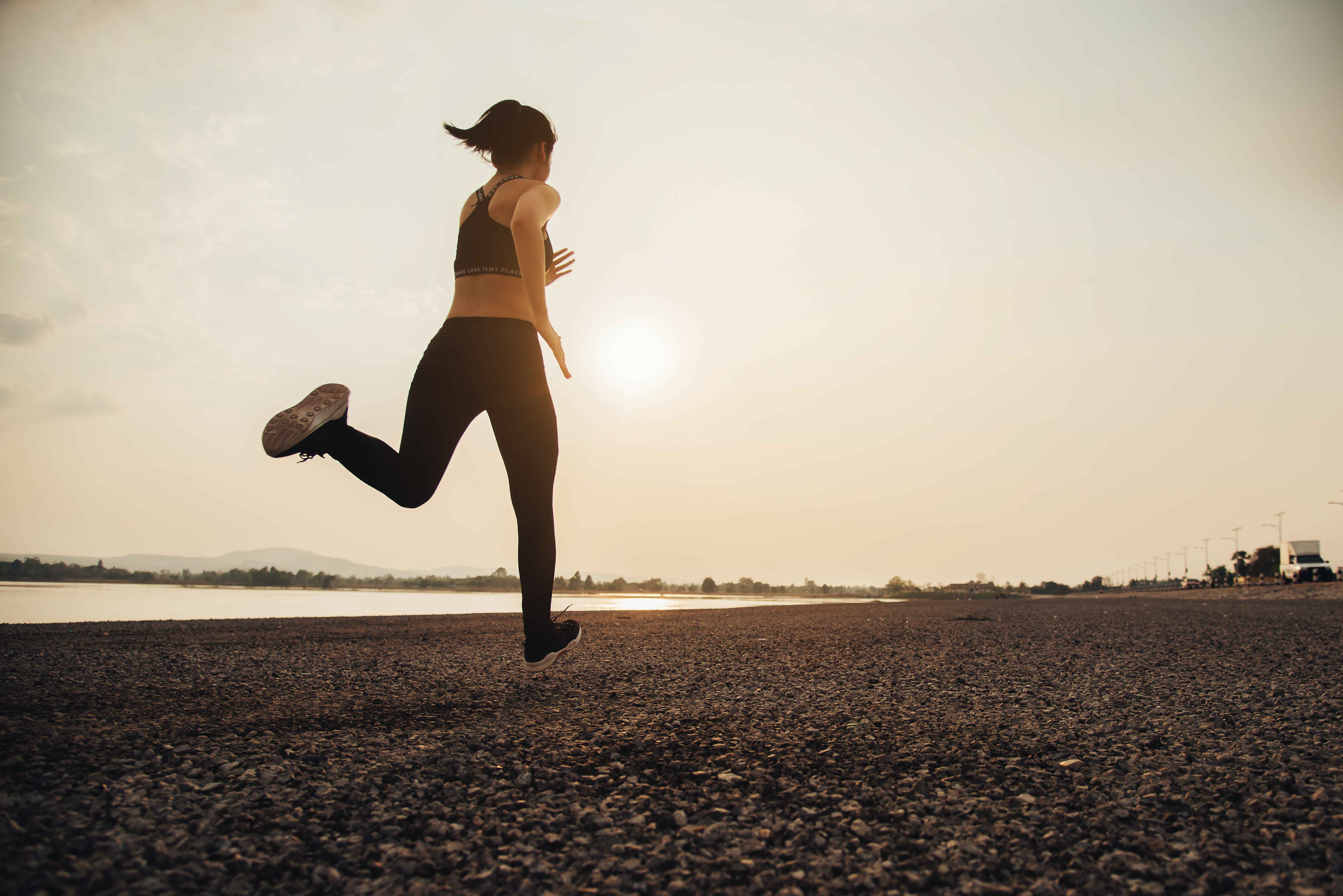 running on the beach